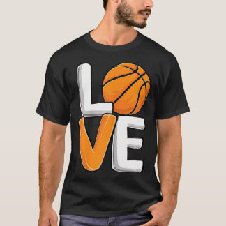 T-shirt Love Basketball Cute Joueuse De Basketball Femmes 