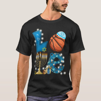 T-shirt LOVE Basketball Menorah Hanoukka