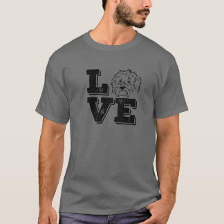 T-shirt Love Bichon Dogs - I Love My Love Bichon Maman Et