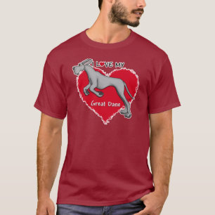 T-shirt Love Black Great Dane UC