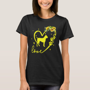 T-shirt Love Boxer Chien Sunflower He