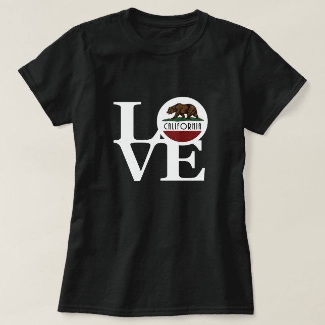 T-shirt LOVE California (texte blanc) (Design devant)