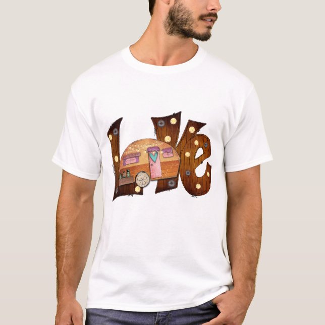 T-shirt Love Camping Pretty (Devant)