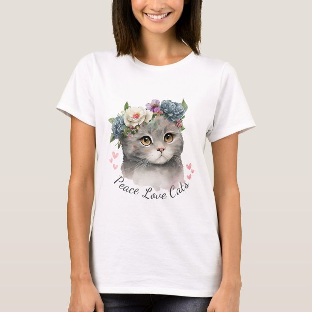 T-shirt Love Cat Girl (Devant)