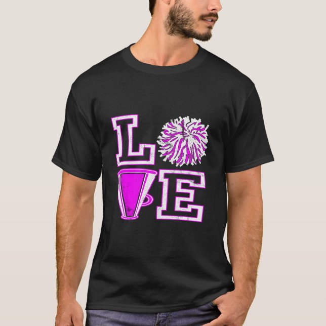 T-shirt Love Cheer For N Cheerleader (Devant)