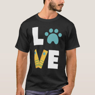 T-shirt Love Chien Paw Livres Vêtements de livres Lecture 