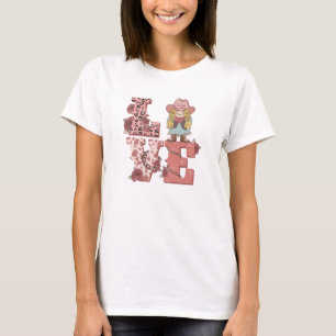 T-shirt Love & Cowgirl Spirit - Vintage Style Country