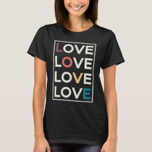 T-shirt Love Distressed Retro Look Bloc Lettres