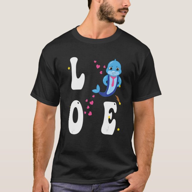 T-shirt Love Dolphins Dolphin Sea Graphisme (Devant)
