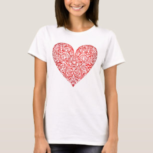T-shirt Love Doodle Heart Art Abstrait, No 02