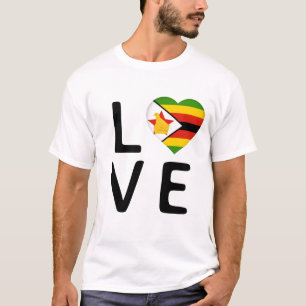 T-shirt Love - Drapeau du Zimbabwe