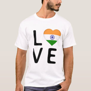 T-shirt Love - Drapeau indien