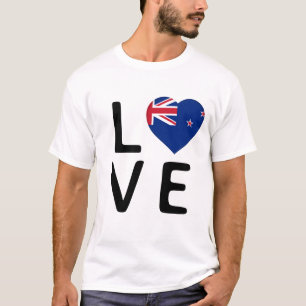 T-shirt Love - drapeau néo-zélandais