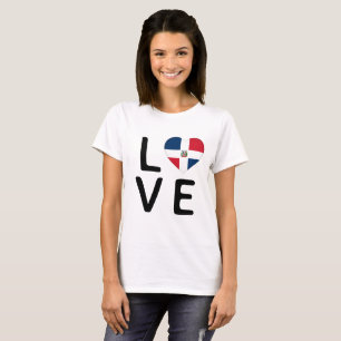 T-shirt Love - Drapeau République Dominicaine