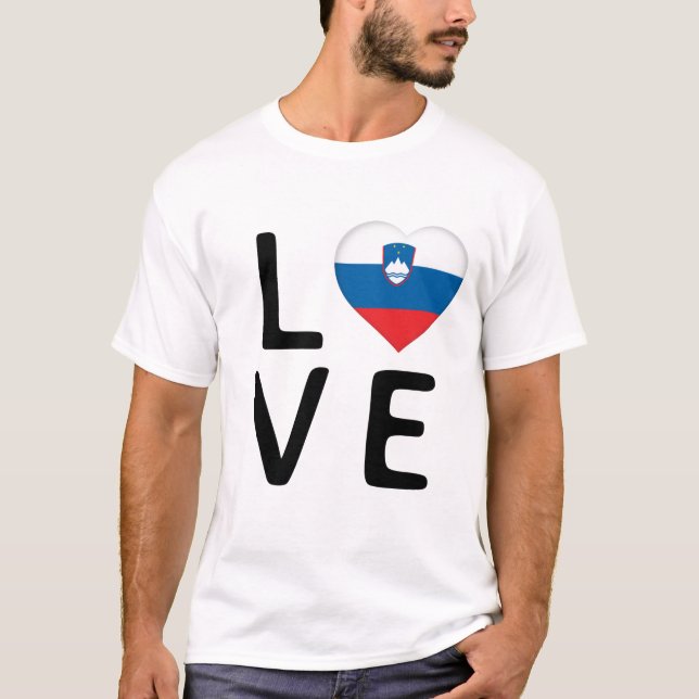 T-shirt Love - Drapeau Slovénie (Devant)