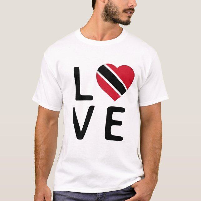 T-shirt Love - Drapeau Trinité-et-Tobago (Devant)