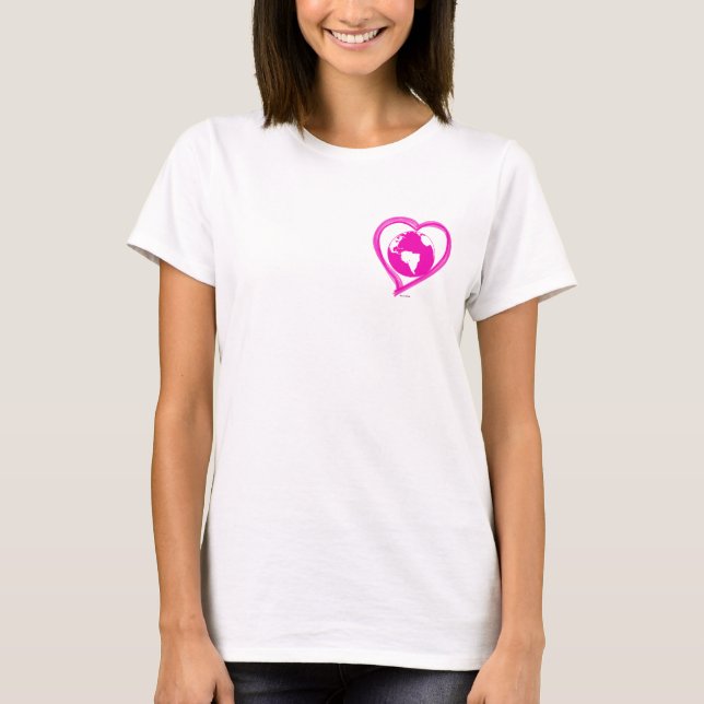 T-shirt LOVE EARTH (Rose) (Devant)