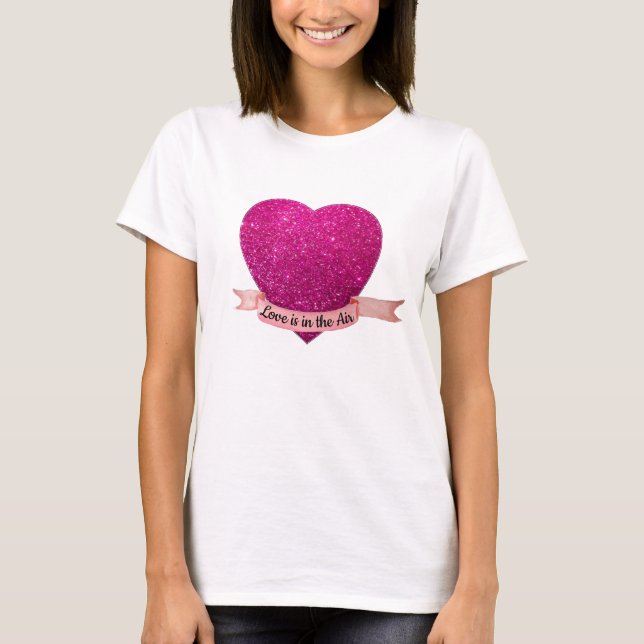T-shirt Love est dans le Coeur Rose Air (Devant)