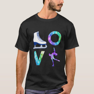 T-shirt Love Figure Patinage Patinage sur glace