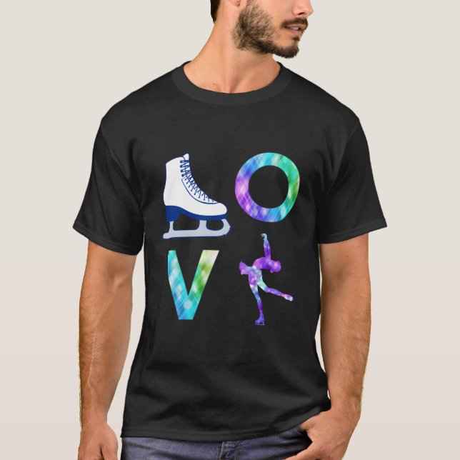 T-shirt Love Figure Patinage Patinage sur glace (Devant)