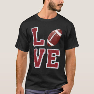 T-shirt Love Football Retro Vintage Jeu Jour Pied