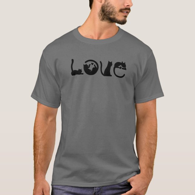 T-shirt Love Funny Chat Amoureux des chats Saint Valentin (Devant)