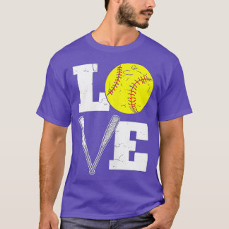 T-shirt Love Funny Joueur de softball