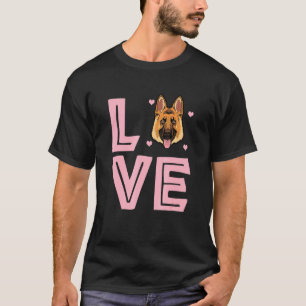 T-shirt Love German Shepherd Chien mignon Valentines Graph