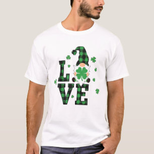 T-shirt Love Gnome Plaid Gnomies St Patrick's Day Gnome Sh