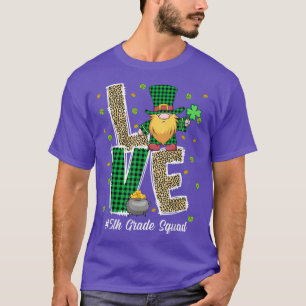 T-shirt Love Gnome Teacher Squad 5e Grade St