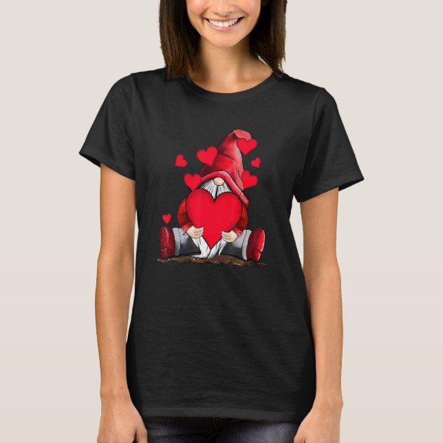 T-shirt Love Gnome Valentines Day Love Valentine Gnomes He (Devant)