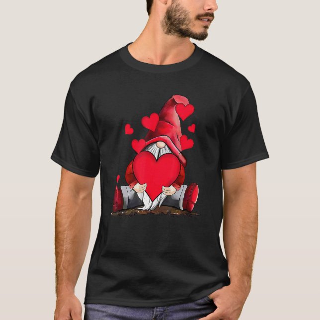 T-shirt Love Gnome Valentines Day Love Valentine Gnomes He (Devant)