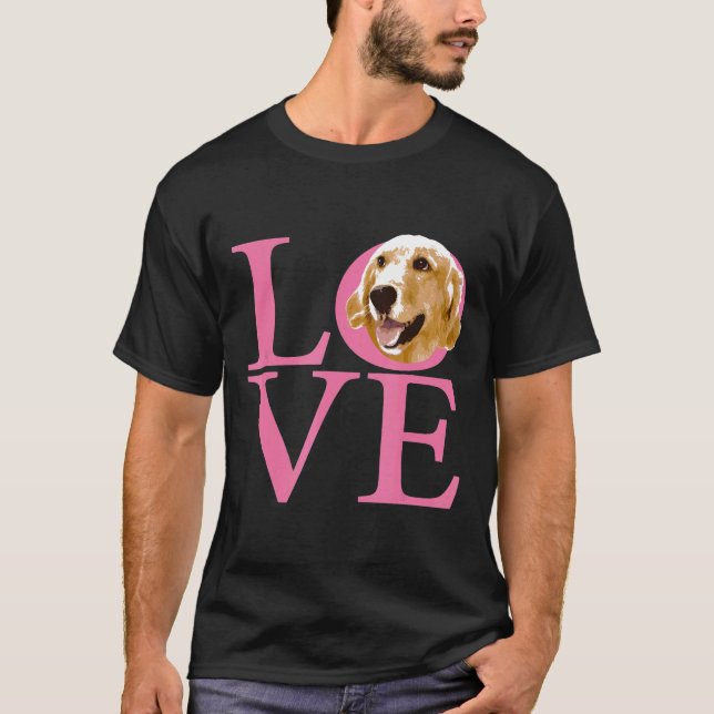 T-shirt Love Golden Retriever  (Devant)