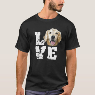 T-shirt Love Golden Retriever Pour Le Chien