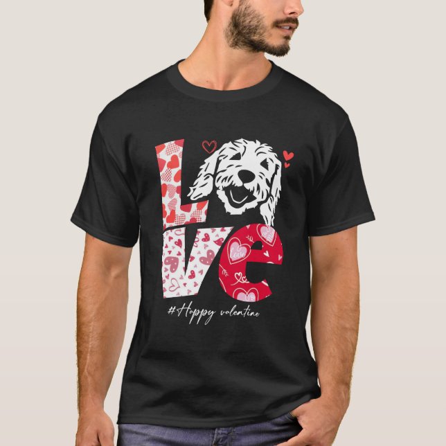 T-shirt Love Goldendoodle chien amoureux valentine (Devant)