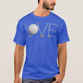 T-shirt LOVE Golf Design avec Golf Clubs Cadeau Parfait Ca