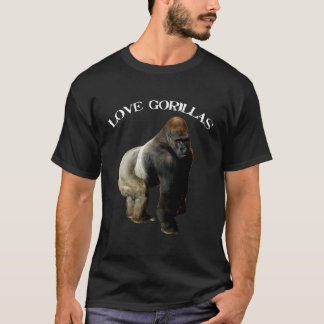 T-shirt Love Gorillas Zoo Argent-Back Gorilla