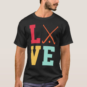 T-shirt Love Graphic Joueur de hockey de terrain Hockey St