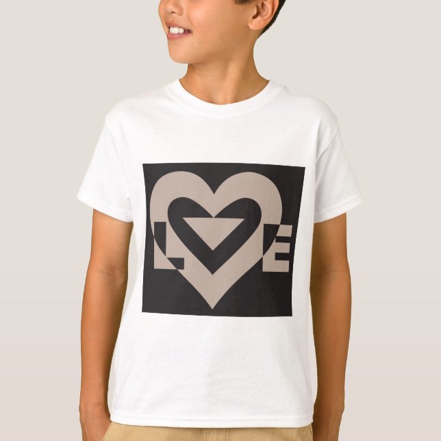 T-shirt Love Grey sur Black (Devant)