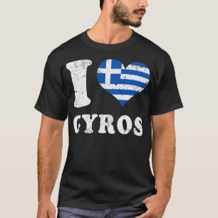 T-shirt Love Gyros Grec Food Grèce Drapeau