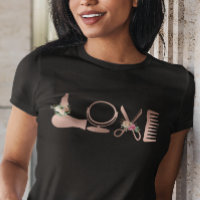 LOVE Hair Styliste Coiffeur Rose Ciseaux or