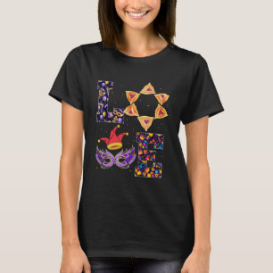 T-shirt LOVE Hamantaschen Juif Purim Costume de vacances V