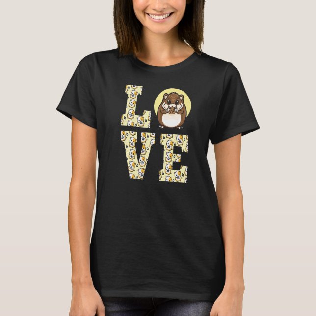 T-shirt Love Hamsters Hamster cage en verre (Devant)