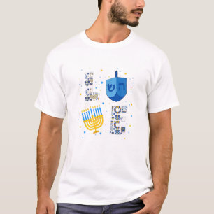 T-shirt LOVE Hanoukka Décorations Dreidel Menorah Chanukah