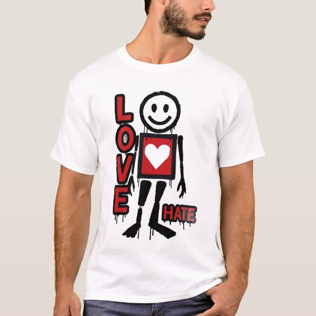 T-shirt Love Hate Inspired Graphic  (Devant)