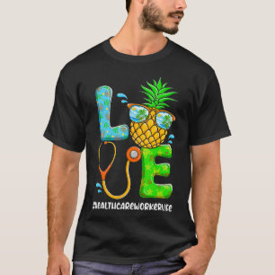 T-shirt Love Healthcare Worker Life Chritsmas In July Summ