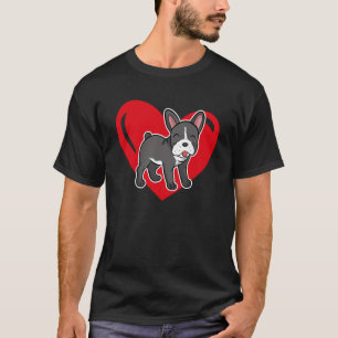 T-shirt Love Heart Graphic Saint Valentin French Bulldog
