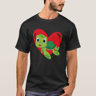 T-shirt Love Heart Graphic Valentine's Day Turtle Boys Kid