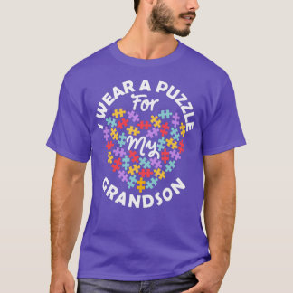 T-shirt Love Heart Sensibilisation sur l'autisme Je Porte