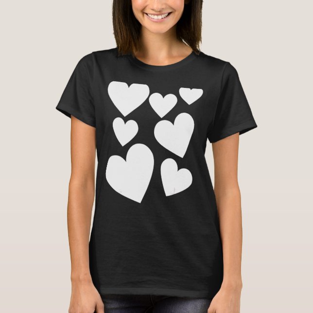 T-shirt Love Hearts Graphic Fashion Womanu2019s Ladies Gir (Devant)